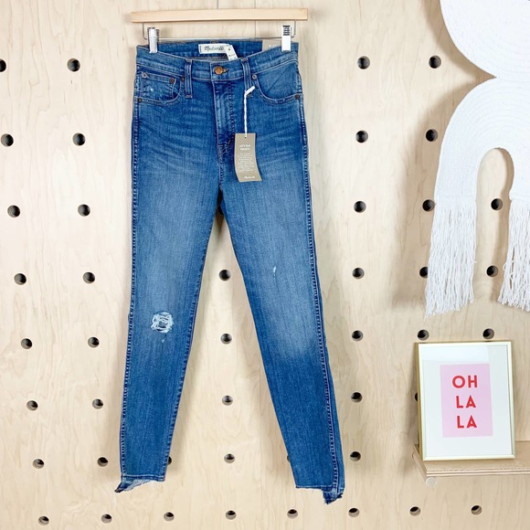 Madewell Women's 10" High-Rise Skinny Jeans: Drop Step-Hem Edition Size 25 - Picture 2 of 6